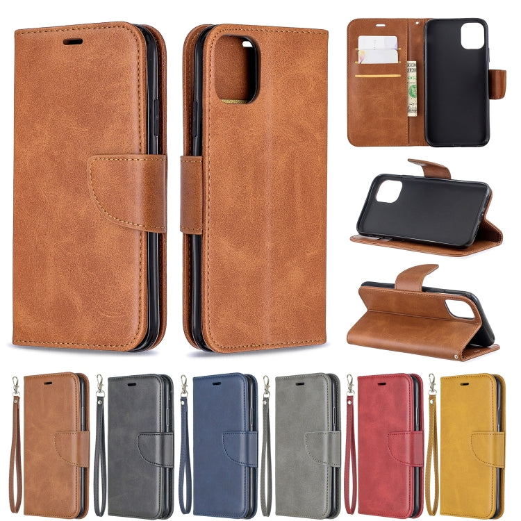 For iPhone 11 Retro Lambskin Texture Pure Color Horizontal Flip PU Leather Case , with Holder & Card Slots & Wallet & Lanyard