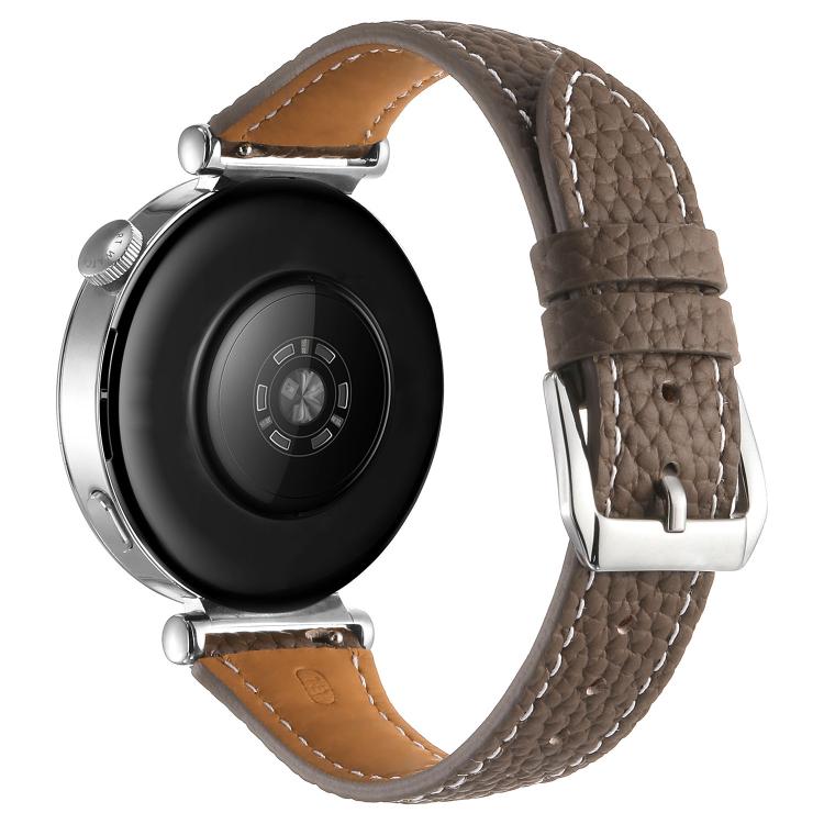 18mm Lychee Texture Pin Buckle Leather Watch Band
