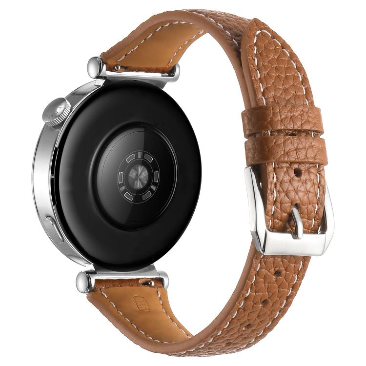 18mm Lychee Texture Pin Buckle Leather Watch Band