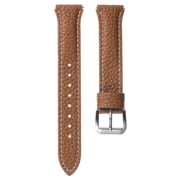18mm Lychee Texture Pin Buckle Leather Watch Band