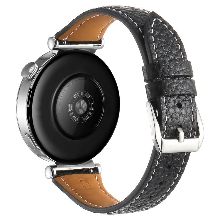 18mm Lychee Texture Pin Buckle Leather Watch Band