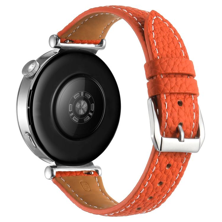 18mm Lychee Texture Pin Buckle Leather Watch Band