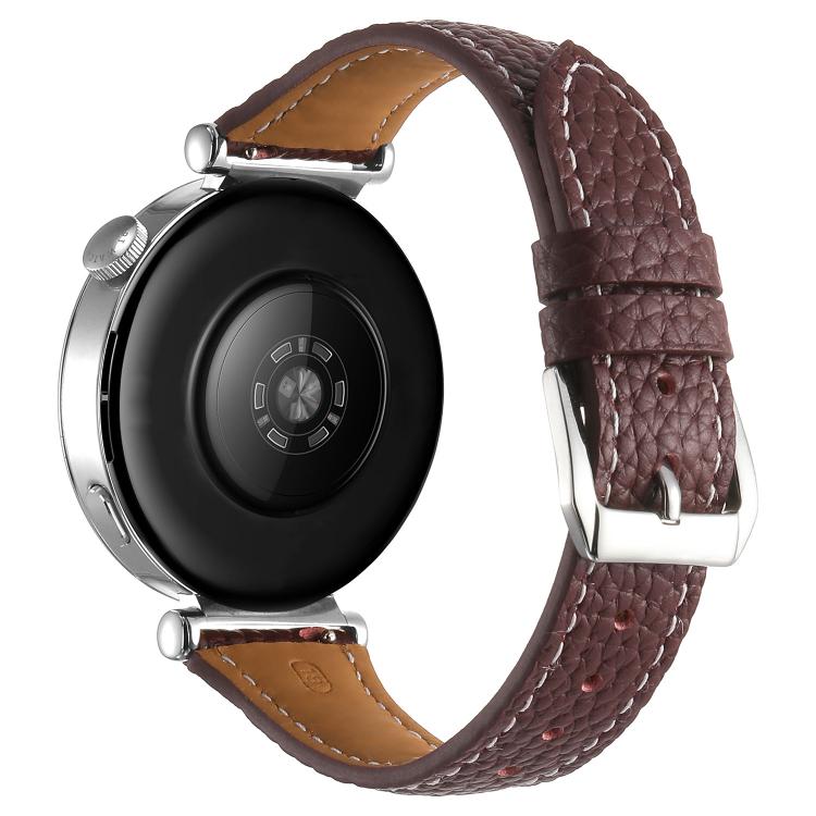 18mm Lychee Texture Pin Buckle Leather Watch Band