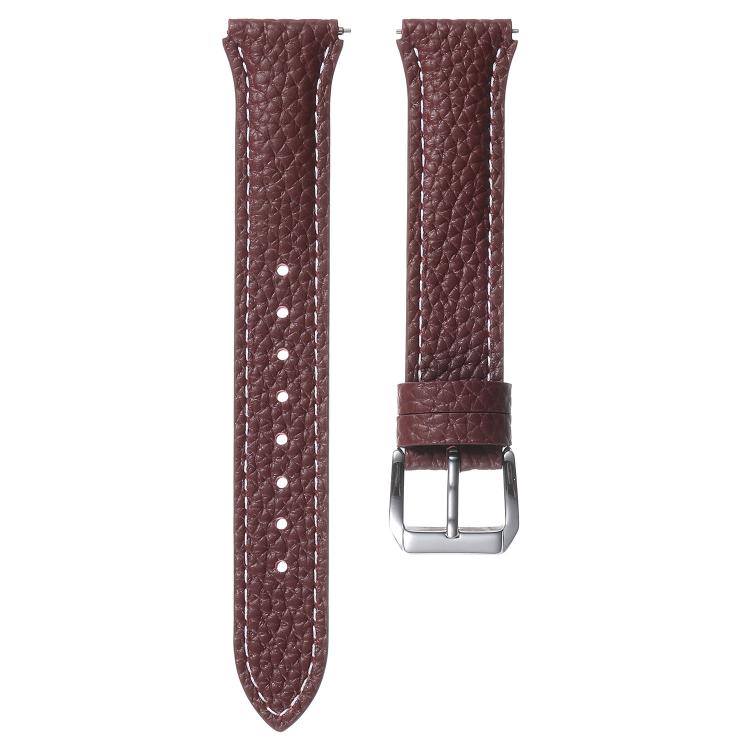 18mm Lychee Texture Pin Buckle Leather Watch Band