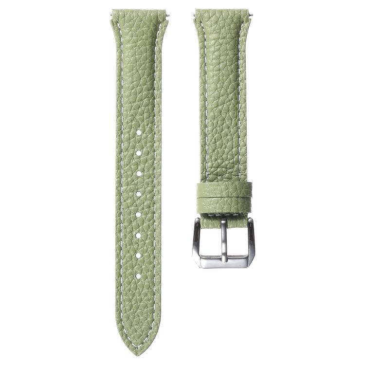 18mm Lychee Texture Pin Buckle Leather Watch Band