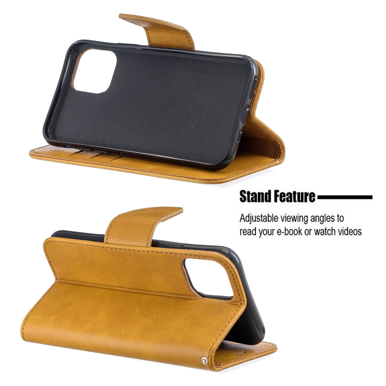 For iPhone 11 Pro Retro Lambskin Texture Pure Color Horizontal Flip PU Leather Case, with Holder & Card Slots & Wallet & Lanyard
