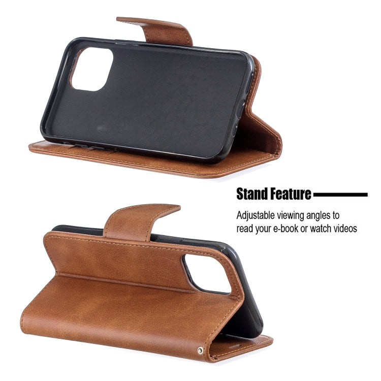 For iPhone 11 Pro Retro Lambskin Texture Pure Color Horizontal Flip PU Leather Case, with Holder & Card Slots & Wallet & Lanyard
