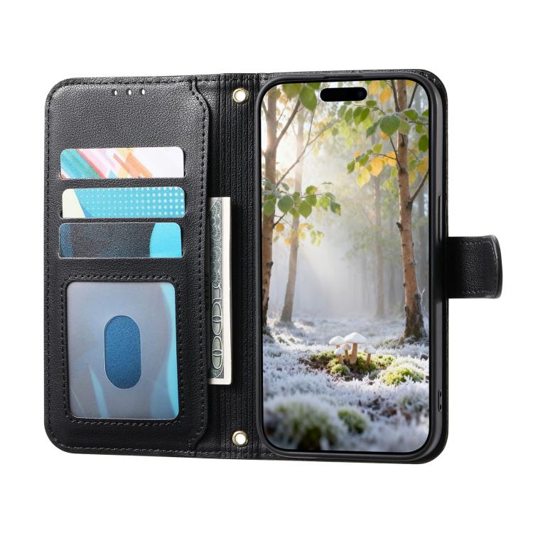 For iPhone 15 Pro Max Rhombic Texture Zipper Wallet Metal Bow-knot Vegan Leather Phone Case with Strap