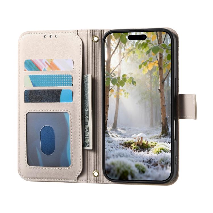 For iPhone 16 Rhombic Texture Zipper Wallet Metal Bow-knot Vegan Leather Phone Case with Strap