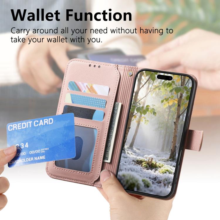For iPhone 16 Plus Rhombic Texture Zipper Wallet Metal Bow-knot Vegan Leather Phone Case with Strap