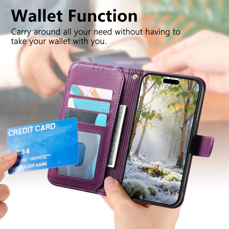 For iPhone Air Rhombic Texture Zipper Wallet Metal Bow-knot Vegan Leather Phone Case with Strap