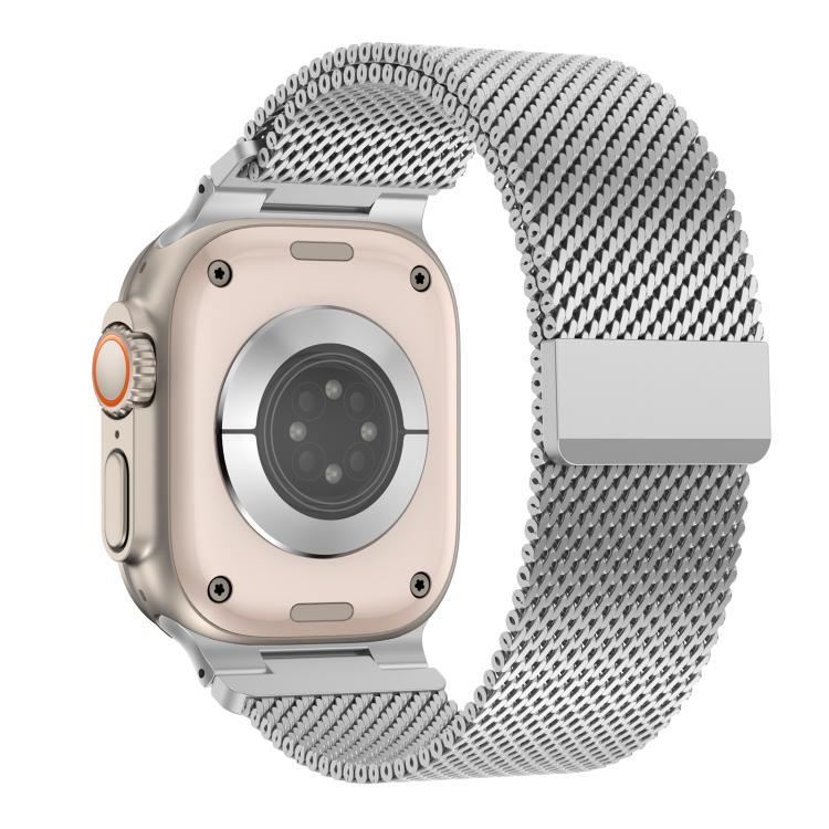 For Apple Watch 42 / 44 / 45 / 46 / 49mm Vitality Coarse Mesh Milan Magnetic Watch Band