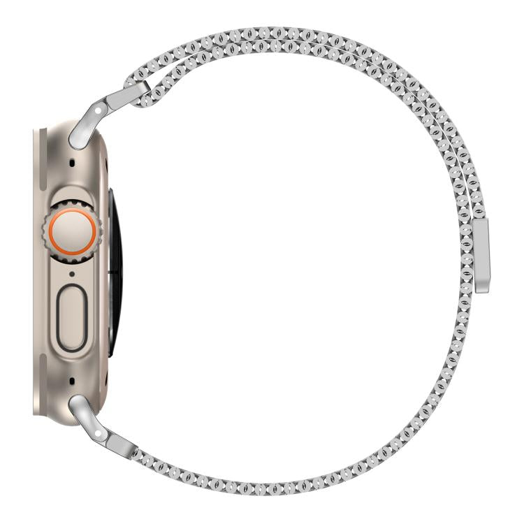 For Apple Watch 42 / 44 / 45 / 46 / 49mm Vitality Coarse Mesh Milan Magnetic Watch Band