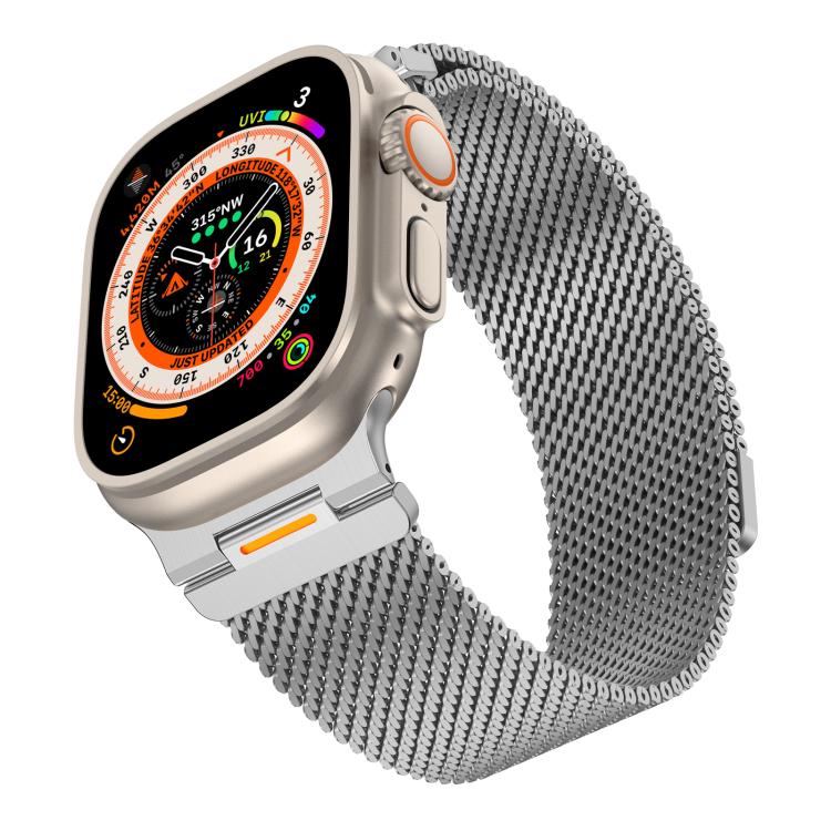 For Apple Watch 42 / 44 / 45 / 46 / 49mm Vitality Coarse Mesh Milan Magnetic Watch Band