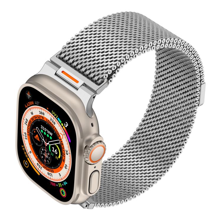 For Apple Watch 42 / 44 / 45 / 46 / 49mm Vitality Coarse Mesh Milan Magnetic Watch Band