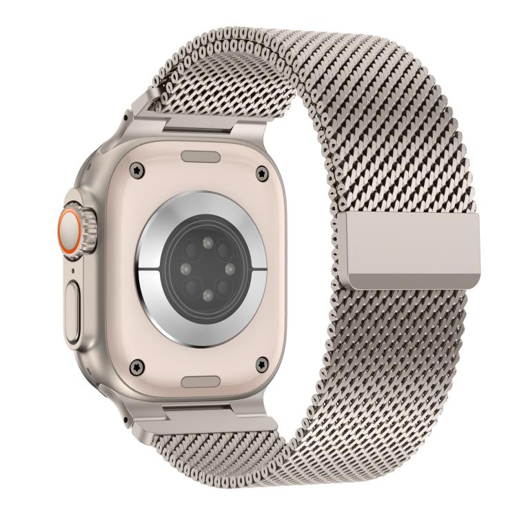 For Apple Watch 42 / 44 / 45 / 46 / 49mm Vitality Coarse Mesh Milan Magnetic Watch Band