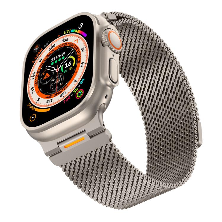 For Apple Watch 42 / 44 / 45 / 46 / 49mm Vitality Coarse Mesh Milan Magnetic Watch Band