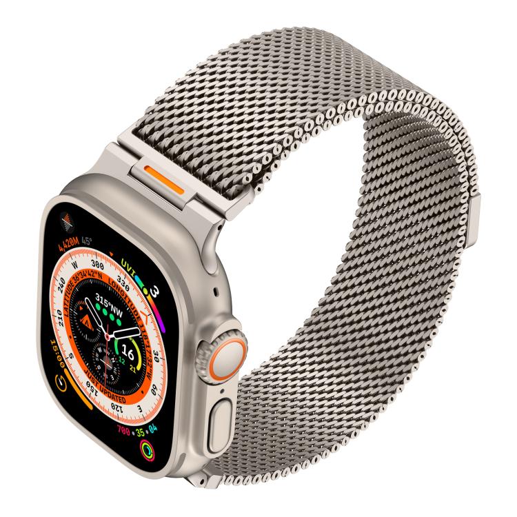 For Apple Watch 42 / 44 / 45 / 46 / 49mm Vitality Coarse Mesh Milan Magnetic Watch Band