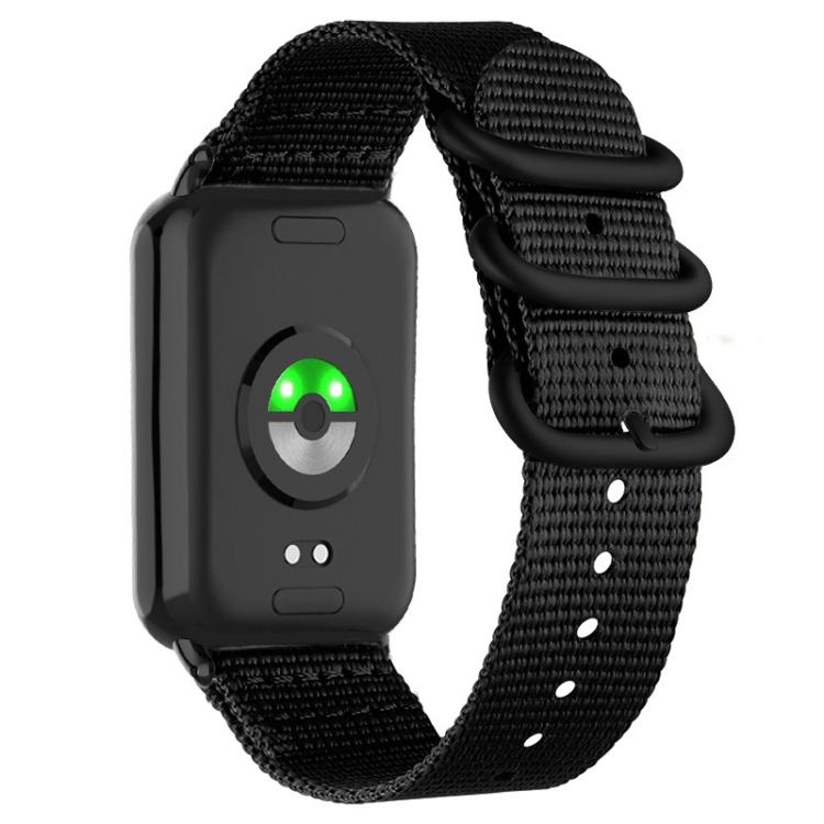 For Xiaomi Band  10 Pro / Redmi Watch 6 / 5 Dual Ring Black Buckle Single Color Nylon Watch Band