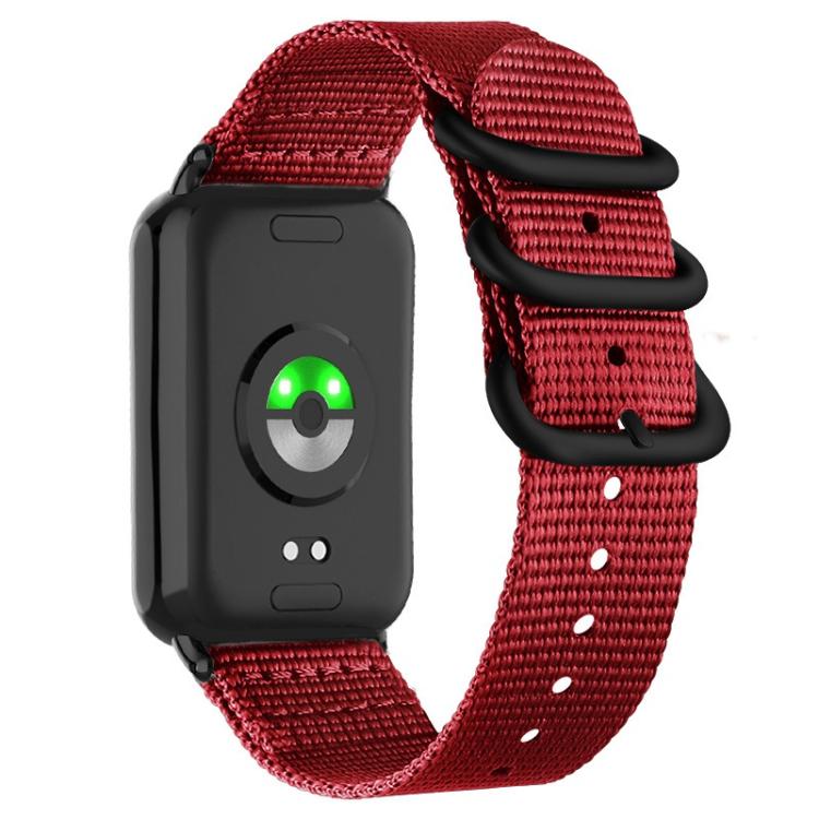 For Xiaomi Band  10 Pro / Redmi Watch 6 / 5 Dual Ring Black Buckle Single Color Nylon Watch Band