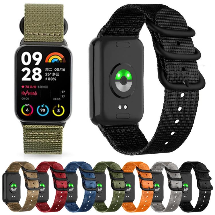 For Xiaomi Band  10 Pro / Redmi Watch 6 / 5 Dual Ring Black Buckle Single Color Nylon Watch Band