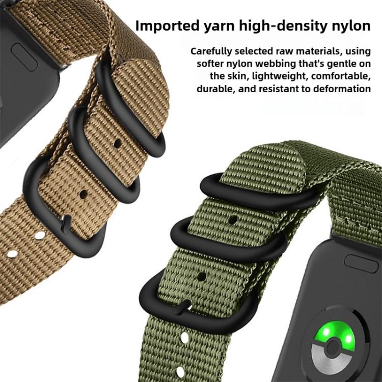 For Xiaomi Band  10 Pro / Redmi Watch 6 / 5 Dual Ring Black Buckle Single Color Nylon Watch Band