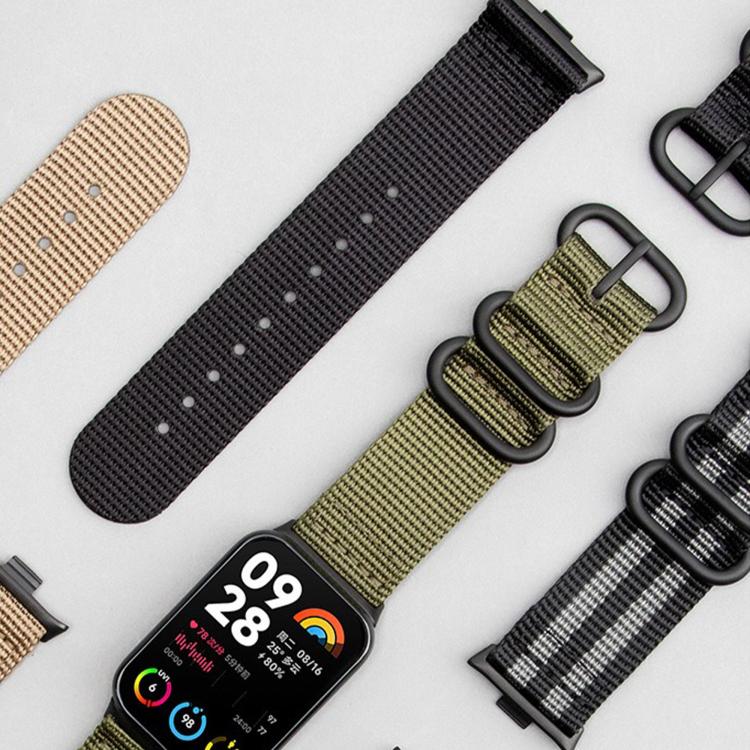 For Xiaomi Band  10 Pro / Redmi Watch 6 / 5 Dual Ring Black Buckle Single Color Nylon Watch Band