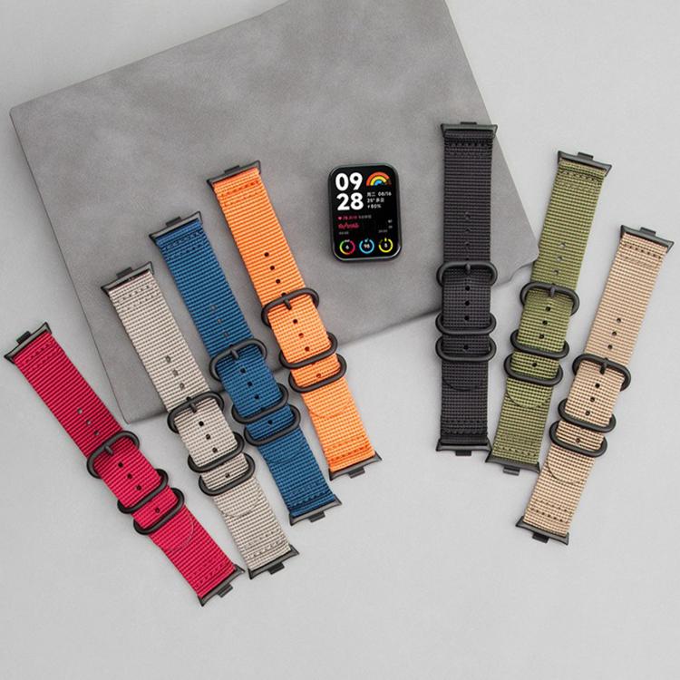 For Xiaomi Band  10 Pro / Redmi Watch 6 / 5 Dual Ring Black Buckle Single Color Nylon Watch Band