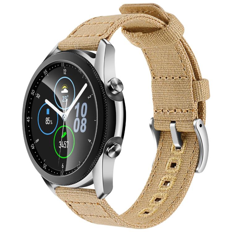 20mm Silver Pin Buckle Woven Canvas Watch Band