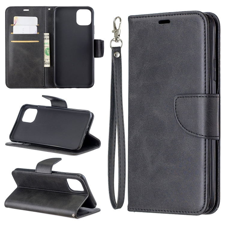 For iPhone 11 Pro Max Retro Lambskin Texture Pure Color Horizontal Flip PU Leather Case, with Holder & Card Slots & Wallet & Lanyard