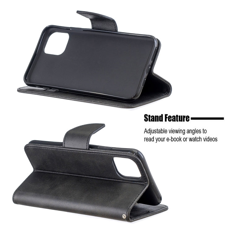 For iPhone 11 Pro Max Retro Lambskin Texture Pure Color Horizontal Flip PU Leather Case, with Holder & Card Slots & Wallet & Lanyard