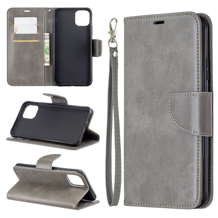 For iPhone 11 Pro Max Retro Lambskin Texture Pure Color Horizontal Flip PU Leather Case, with Holder & Card Slots & Wallet & Lanyard