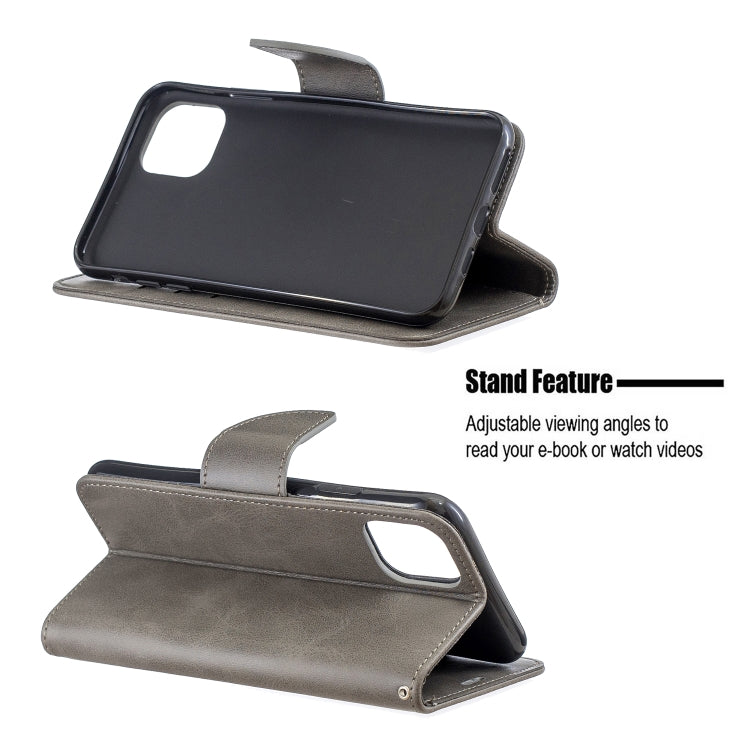 For iPhone 11 Pro Max Retro Lambskin Texture Pure Color Horizontal Flip PU Leather Case, with Holder & Card Slots & Wallet & Lanyard