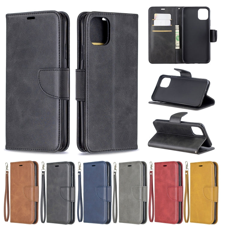 For iPhone 11 Pro Max Retro Lambskin Texture Pure Color Horizontal Flip PU Leather Case, with Holder & Card Slots & Wallet & Lanyard