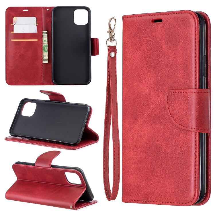 For iPhone 11 Pro Max Retro Lambskin Texture Pure Color Horizontal Flip PU Leather Case, with Holder & Card Slots & Wallet & Lanyard