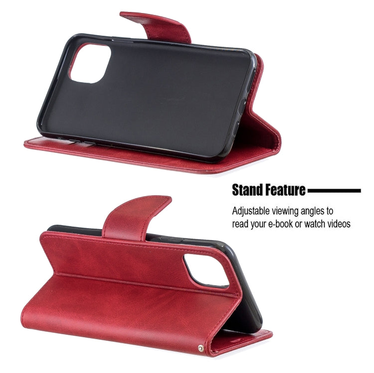 For iPhone 11 Pro Max Retro Lambskin Texture Pure Color Horizontal Flip PU Leather Case, with Holder & Card Slots & Wallet & Lanyard