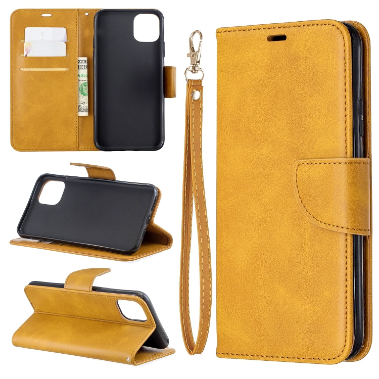 For iPhone 11 Pro Max Retro Lambskin Texture Pure Color Horizontal Flip PU Leather Case, with Holder & Card Slots & Wallet & Lanyard