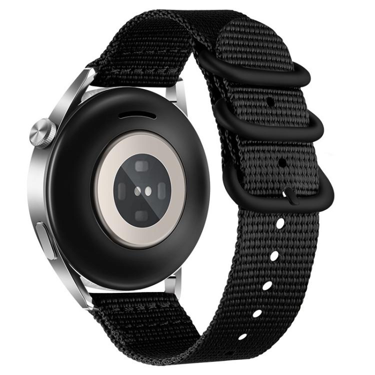 20mm Dual Ring Black Buckle Single Color Nylon Watch Band