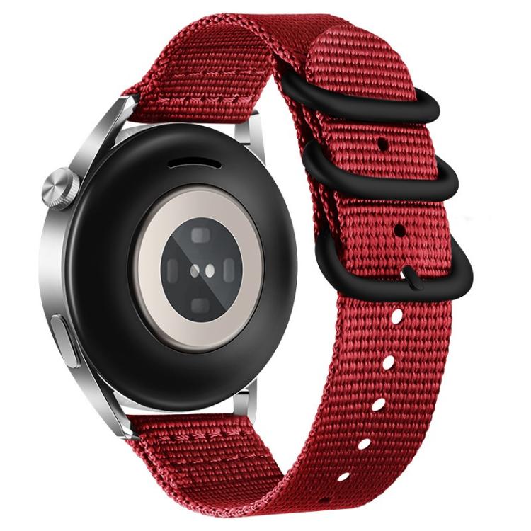 20mm Dual Ring Black Buckle Single Color Nylon Watch Band