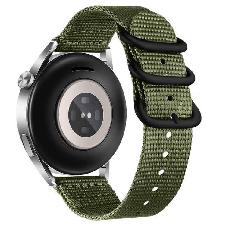 22mm Dual Ring Black Buckle Single Color Nylon Watch Band