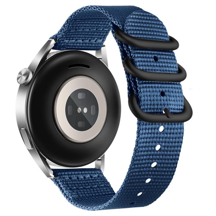 22mm Dual Ring Black Buckle Single Color Nylon Watch Band