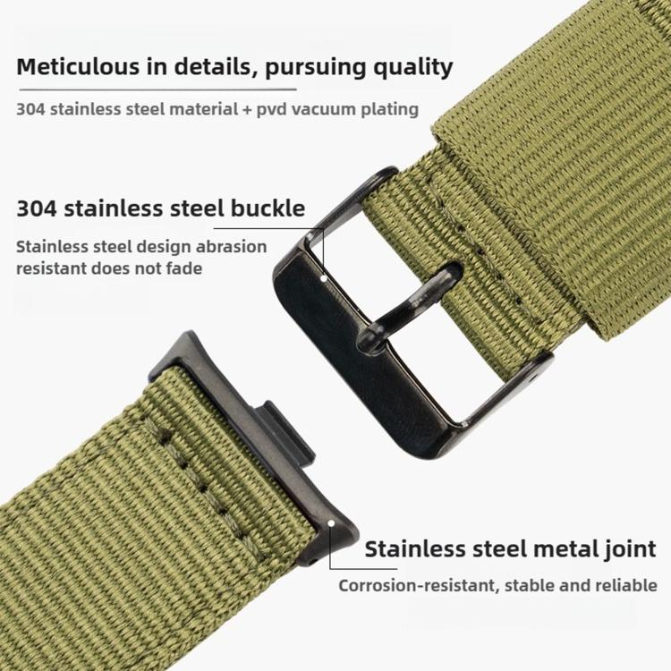 For Xiaomi Band  10 Pro / Redmi Watch 6 / 5 Black Pin Buckle Single Color Woven Nylon Watch Band