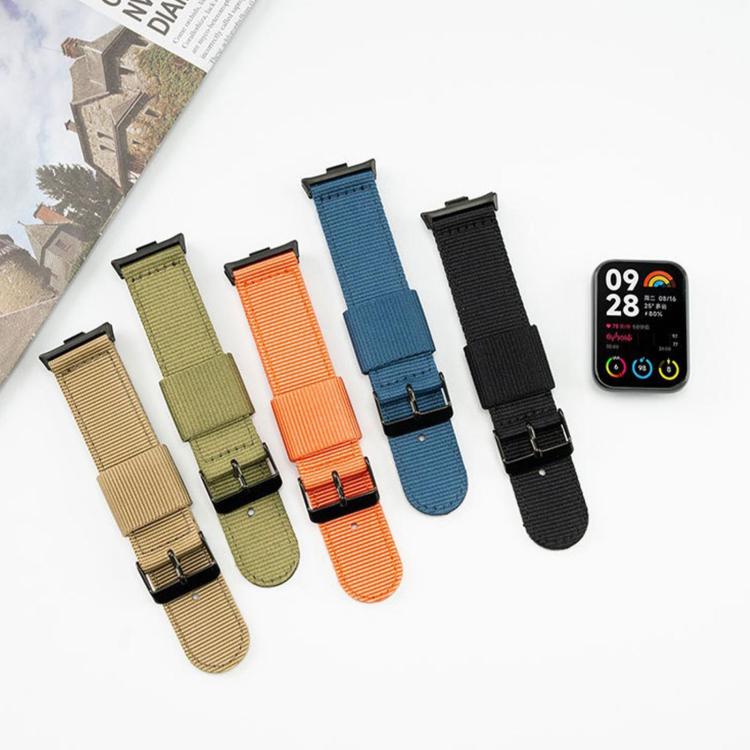 For Xiaomi Band  10 Pro / Redmi Watch 6 / 5 Black Pin Buckle Single Color Woven Nylon Watch Band