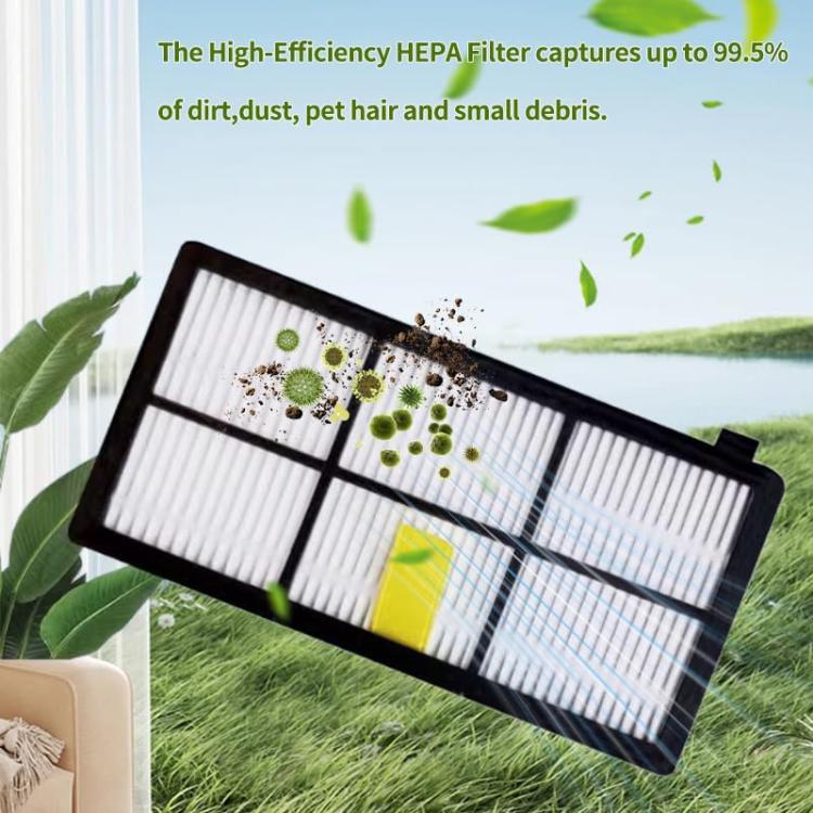 JUNSUNMAY 4pcs Sweeper Clean Filter with Brush for iRobot Roomba 800 / 900 Series