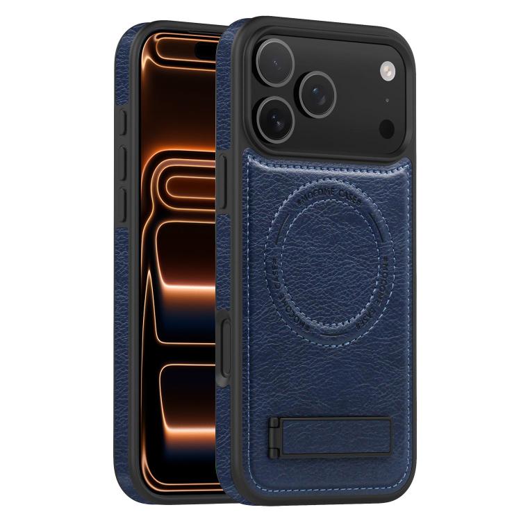 For iPhone 17 Pro Max Multi-function Holder MagSafe PU Phone Case