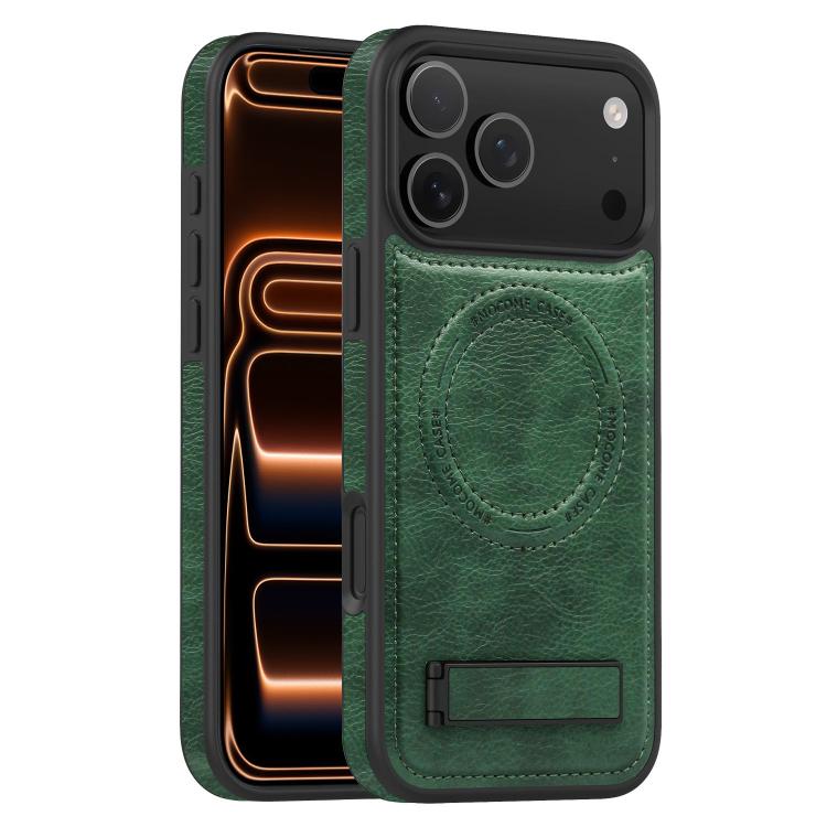 For iPhone 17 Pro Multi-function Holder MagSafe PU Phone Case
