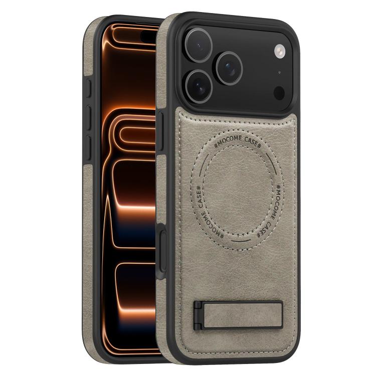 For iPhone 17 Pro Multi-function Holder MagSafe PU Phone Case