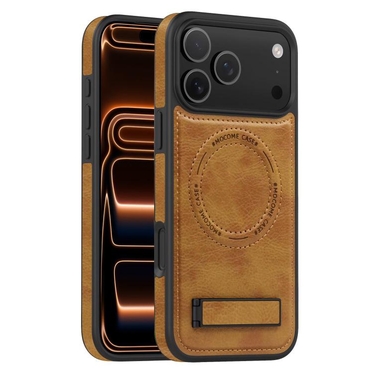 For iPhone 17 Pro Multi-function Holder MagSafe PU Phone Case