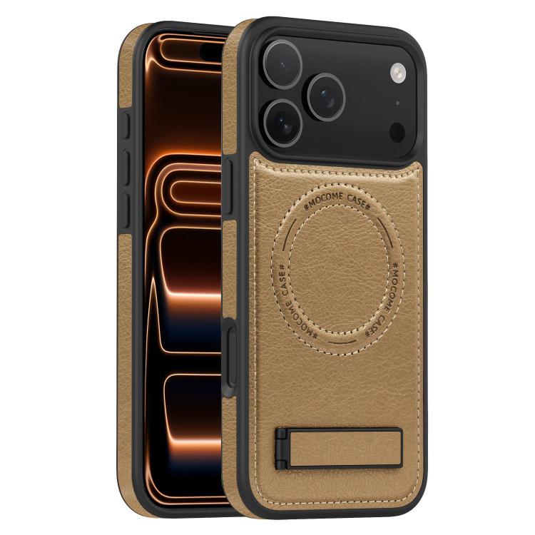 For iPhone 17 Pro Multi-function Holder MagSafe PU Phone Case