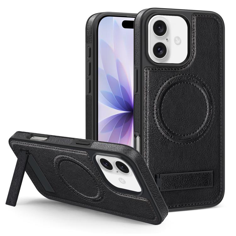 For iPhone 17 Multi-function Holder MagSafe PU Phone Case
